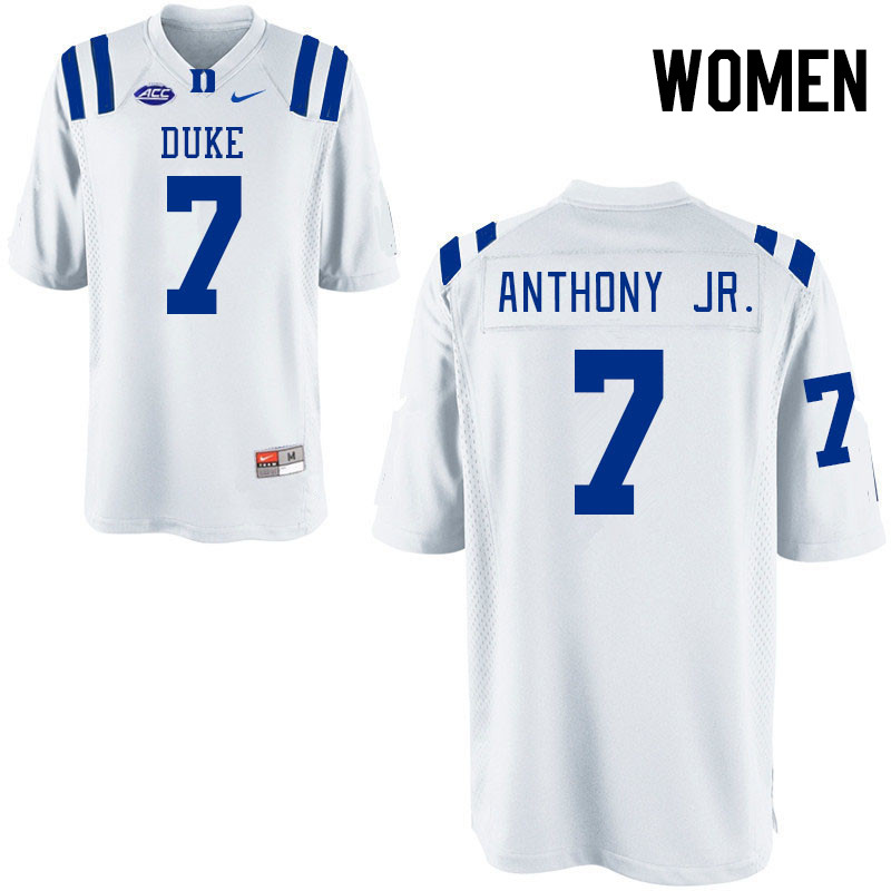 Women #7 Vincent Anthony Jr. Duke Blue Devils College Football Jerseys Stitched-White